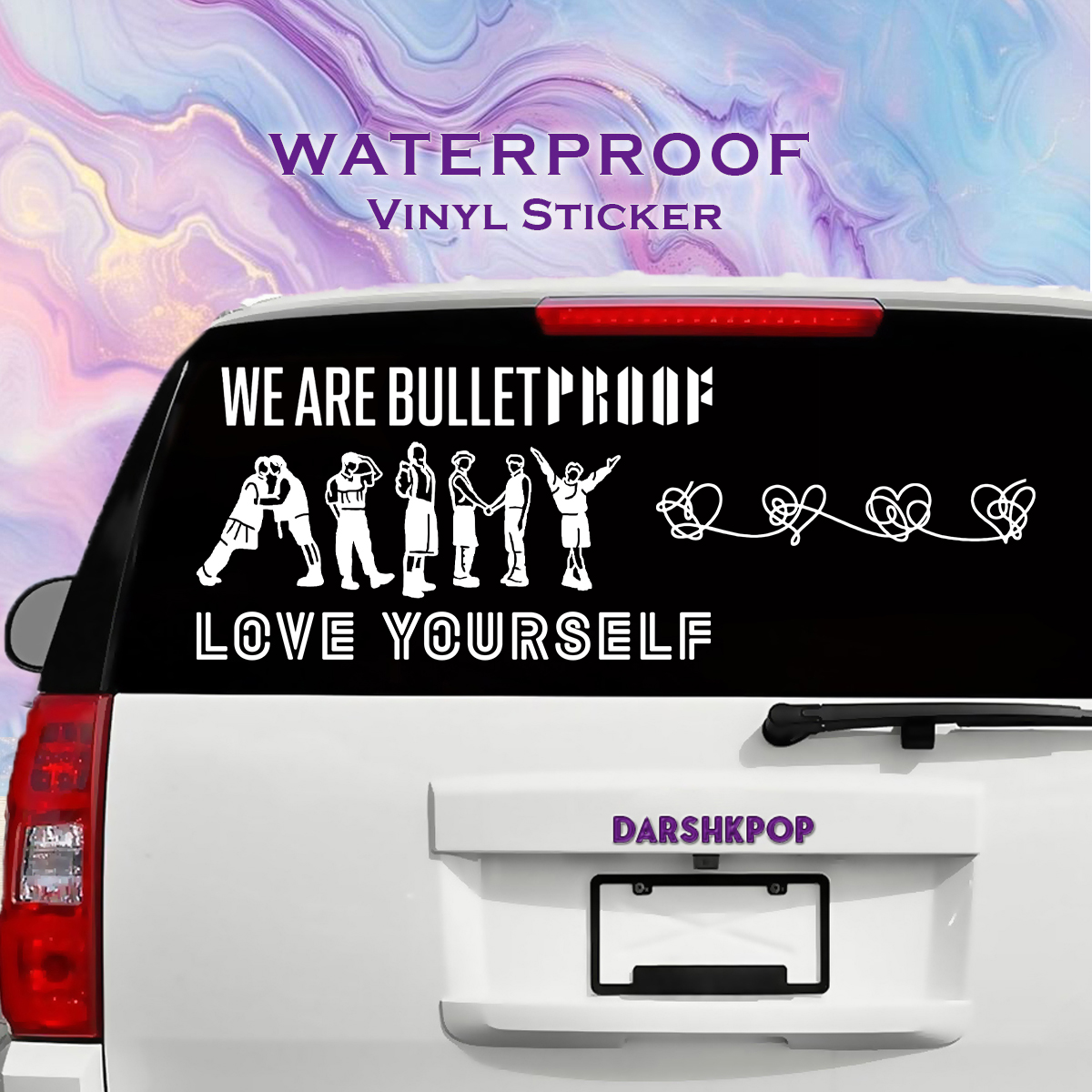 BTS We are bulletproof ARMY Love Yourself Waterproof Decal Vinyl Sticker for Cars