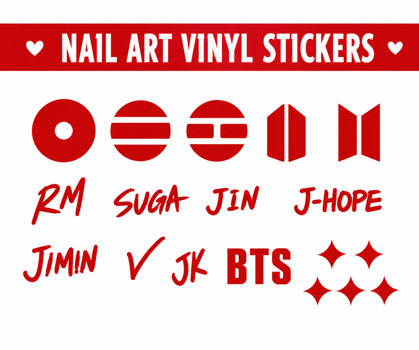 BTS Nail Art Vinyl Sticker Arirang Theme